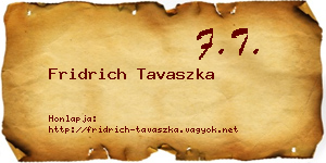 Fridrich Tavaszka névjegykártya